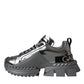 Silver Leather Super Queen Sneakers Shoes