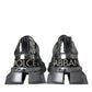 Silver Leather Super Queen Sneakers Shoes