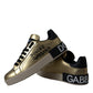 Gold Portofino Calf Leather Sneakers Women Shoes