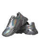 Silver Iridescent DAYMASTER Leather Sneakers Shoes