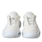 White Padded Fabric Wave Low Top Sneakers Shoes