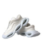 White Padded Fabric Wave Low Top Sneakers Shoes