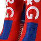 Red Blue Stretch Sock Style Short Boots Logo Shoes