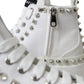 White Canvas Studded Sneakers Boots Shoes