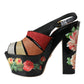 Multicolor Floral Crystal Platform Sandals Shoes