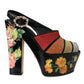 Multicolor Floral Crystal Platform Sandals Shoes