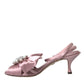 Pink Keira Crystal Heels Sandals Shoes