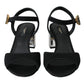 Black Crystal Ankle Strap Keira Sandal Shoes