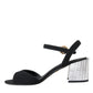 Black Crystal Ankle Strap Keira Sandal Shoes