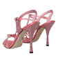 Pink Strass Ankle Strap Heels Sandals Shoes