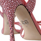 Pink Strass Ankle Strap Heels Sandals Shoes