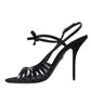 Black Sandals Stilettos Suede Strap Shoes