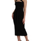 Black Sheath Halter Sleeveless Midi Dress