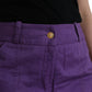 Purple Cotton MidWaist Straight Cropped Pants