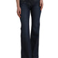 Dark Blue Cotton Bootcut Denim Jeans