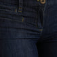 Dark Blue Cotton Bootcut Denim Jeans