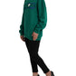 Green Cotton Logo Print Long Sleeves Pullover Sweater