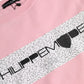 Pink Cotton Logo Print Long Sleeves Pullover Sweater