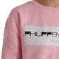 Pink Cotton Logo Long Sleeves Pullover Sweater