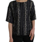 Black Key Castle Print Silk Blouse T-shirt