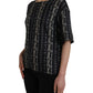 Black Key Castle Print Silk Blouse T-shirt