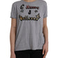 Gray Cotton L'Amore E'Bellezza Top T-shirt