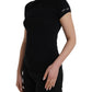 Black Turtleneck Viscose Short Sleeve Top