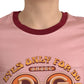 Pink Cotton Short Sleeves Crew Neck T-shirt