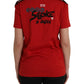 Red Cotton Graphic Print Crew Neck T-shirt