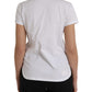 White Cotton Necklace Short Sleeves T-shirt