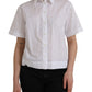 White Collared Short Sleeve Polo Shirt Top