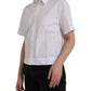 White Collared Short Sleeve Polo Shirt Top