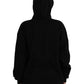 Black Cotton Logo Hooded Pullover Sweatshirt Sweater