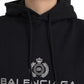 Black Cotton Logo Hooded Pullover Sweatshirt Sweater