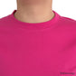 Pink Cotton Crew Neck Short Sleeves Tee T-shirt