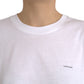 White Cotton Crew Neck Short Sleeves T-shirt