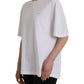 White Cotton Crew Neck Short Sleeves T-shirt