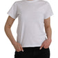 White Cotton Crew Neck Short Sleeves Tee T-shirt