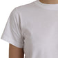 White Cotton Crew Neck Short Sleeves Tee T-shirt