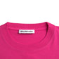 Pink Cotton Crew Neck Short Sleeves Tee Top T-shirt