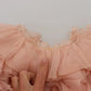 Pink Ruffles Long Sleeves Pullover Sweater