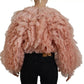 Pink Ruffles Long Sleeves Pullover Sweater