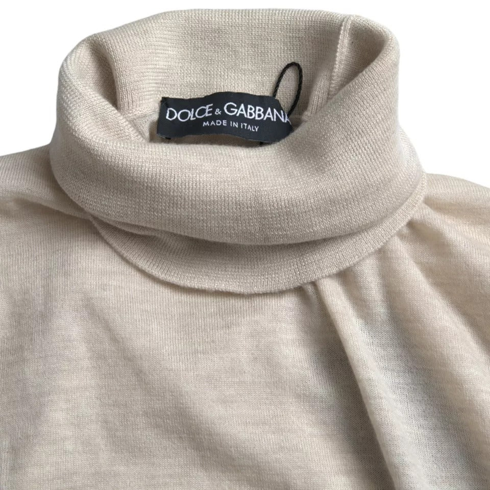 Pullover Beige Cashmere Turtleneck Sweater