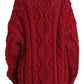 Red Wool Knit Button Down Cardigan Sweater