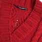 Red Wool Knit Button Down Cardigan Sweater