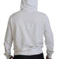 White Cotton Hooded Sweatshirt Sweater