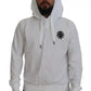 White Cotton Hooded Sweatshirt Sweater