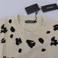 Beige Printed Crewneck Tee Cotton T-shirt