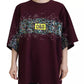 Bordeaux D&G Print Round Neck Cotton T-shirt