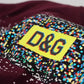 Bordeaux D&G Print Round Neck Cotton T-shirt